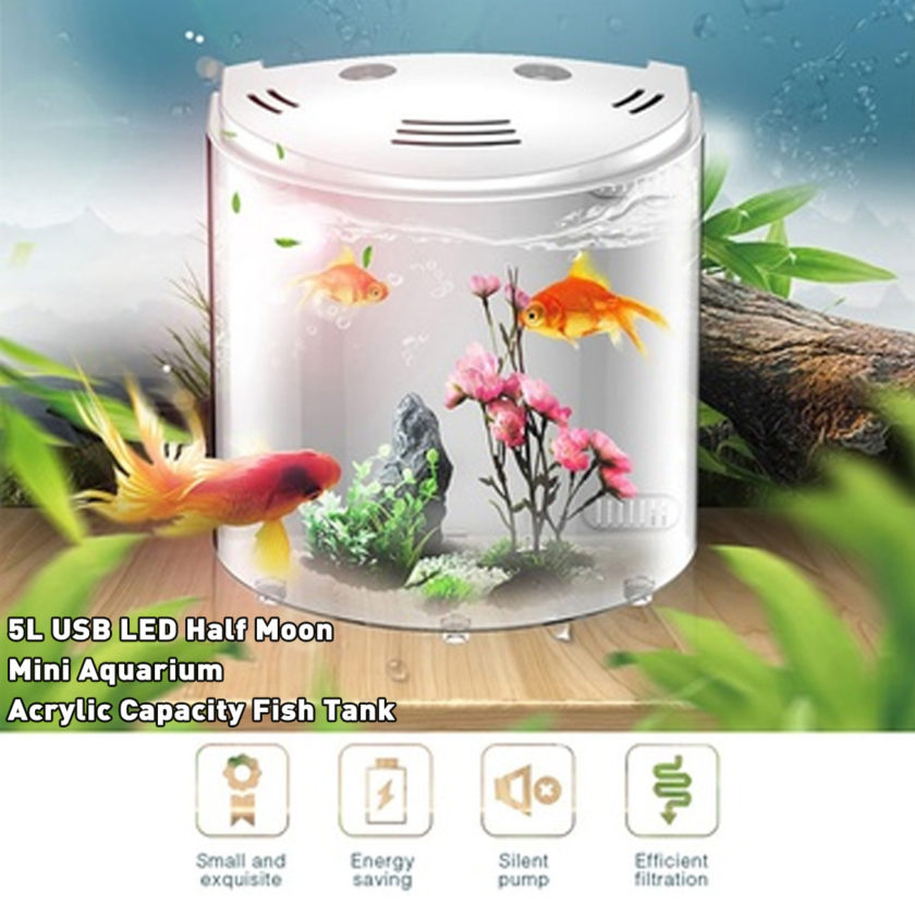 Mini Half Moon Acrylic Fish Tank - Image 2