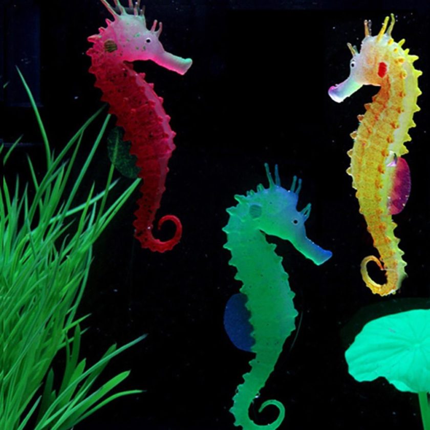 Luminous Artificial Silicone Aquarium Sea Horse